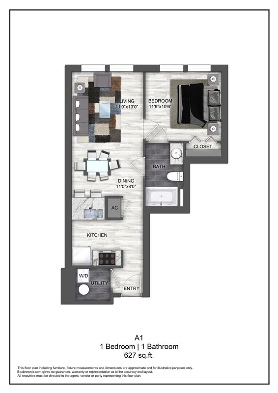 Floor plan layout diagram for A1